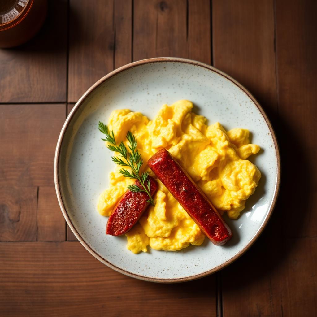 Huevos con chorizo artesanal
