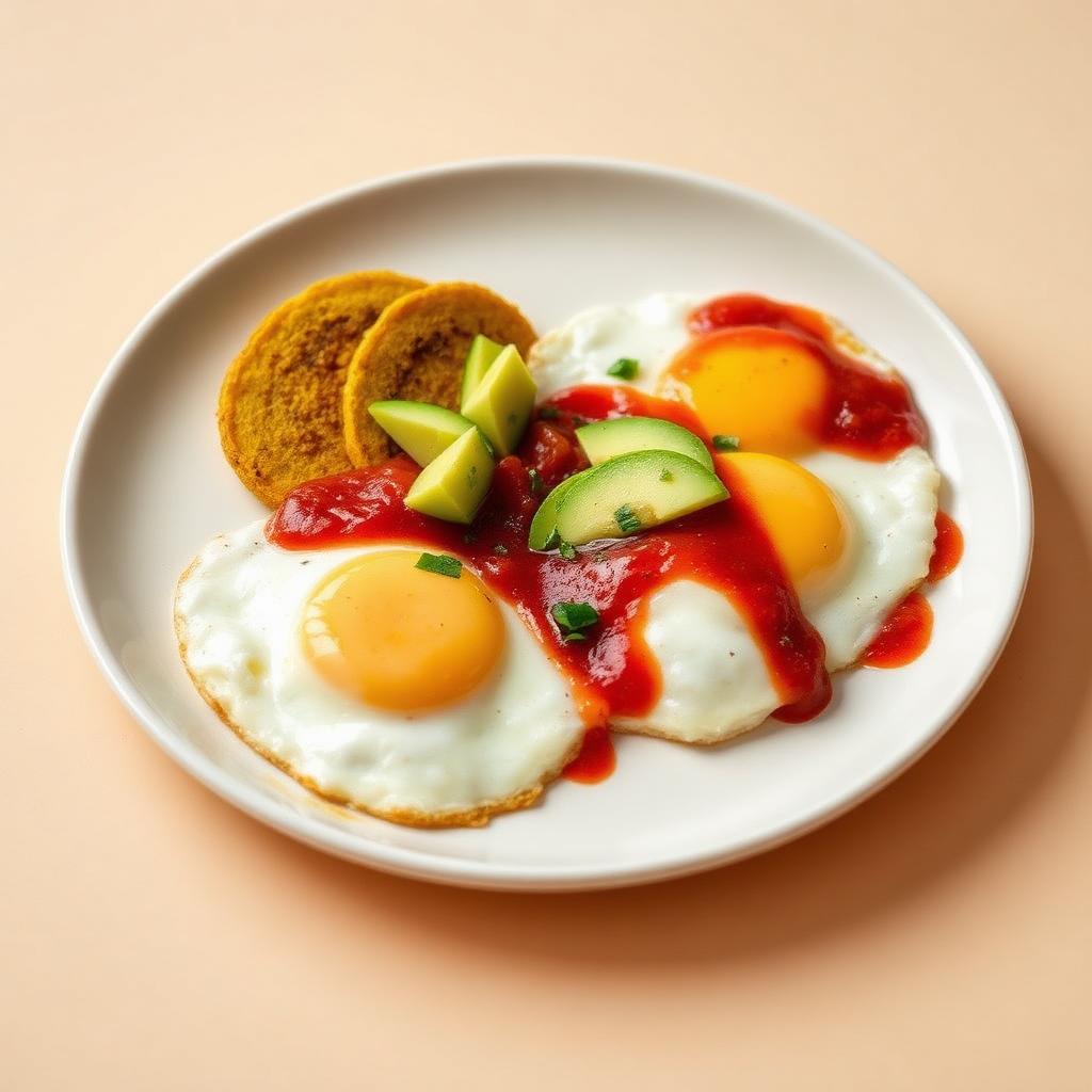 Huevos rancheros con aguacate